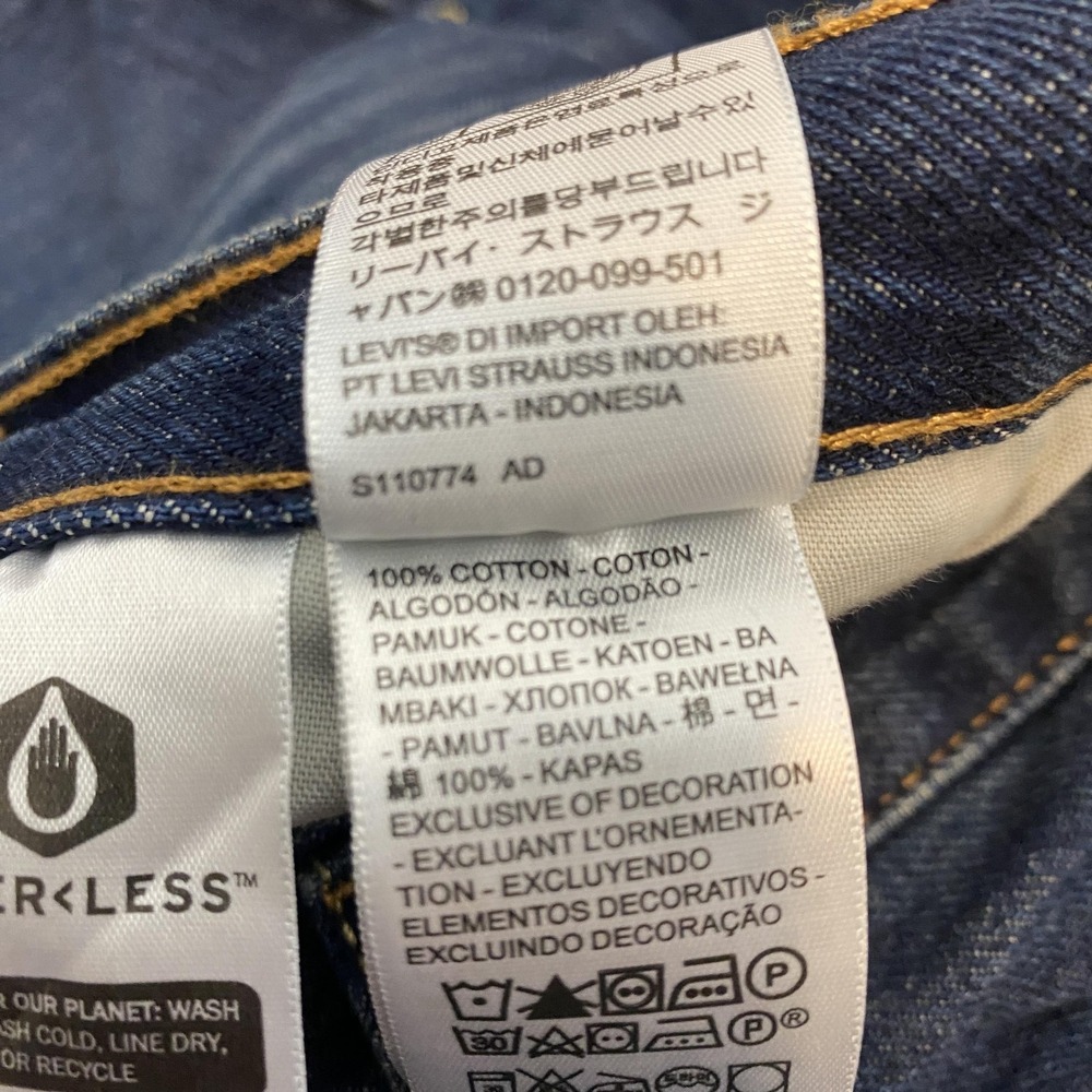 Levis 501 Original Cropped Jeans Womens W33 L28 Blue Med Wash High Rise Denim - Picture 4 of 12